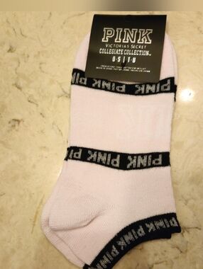 PINK Victoria's Secret Pale Pink Low Cut Socks, 2 PAIR (MSRP $9.95 each)